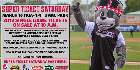 Erie SeaWolves: Super Ticket Saturday Set For March 16 | SeaWolves