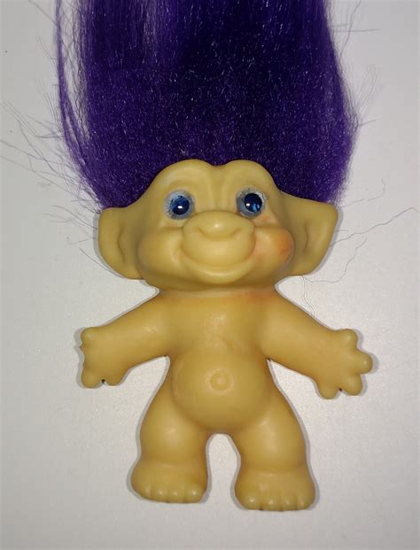 Vintage 1960s 2-1/8'' Troll Doll Blue Eyes Purple | Etsy