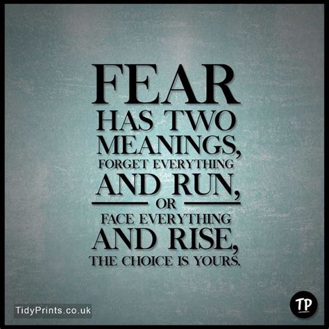 Fear Has Two Meanings Forget Everything And Run Or Face Everything And Rise in 2020 | Fear has ...