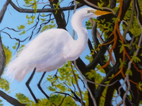 Great White Heron Oil Painting By Marilyn Domilski | absolutearts.com