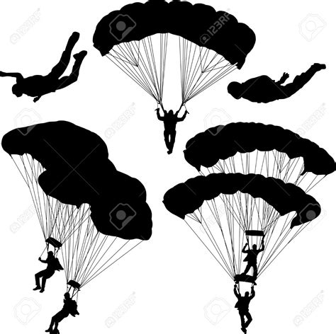 Skydiving Silhouette at GetDrawings | Free download