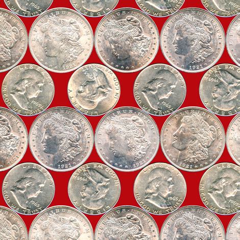 Dean's Silver Dollars and Halves fabric - midcoast_miscellany - Spoonflower