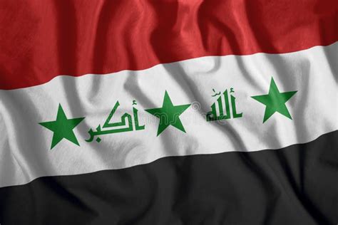 The Iraqi Flag is Flying in the Wind. Colorful National Flag of Iraq Stock Illustration ...