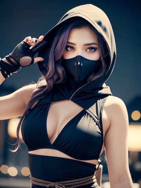 Premium Photo | A photo of a woman in a ninja costume