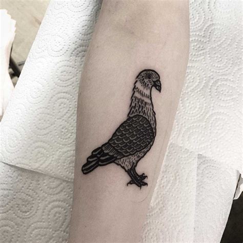 Black pigeon tattoo by Deborah Pow - Tattoogrid.net