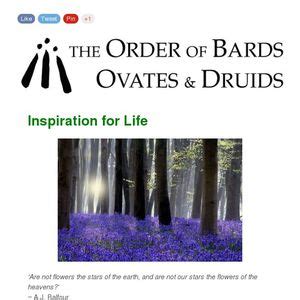 Order of Bards Ovates and Druids - Inspiration for Life - 27/4/15