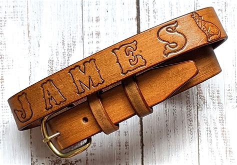 Custom Engraved Handmade Leather Belt With Name and Initials ...