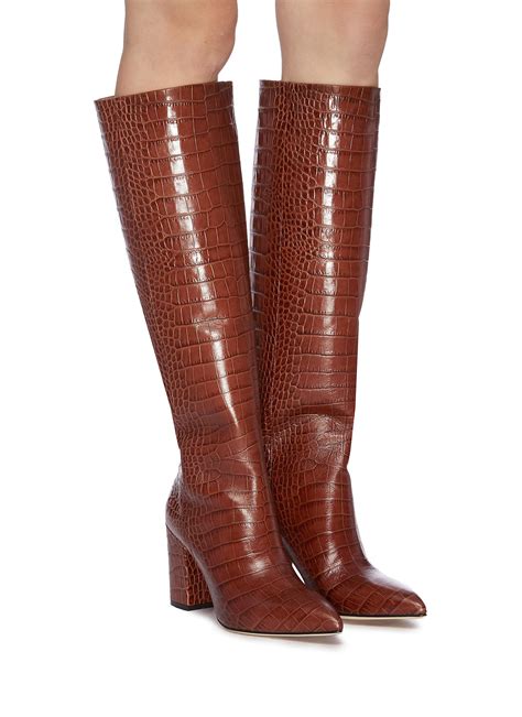 Brown Knee High Croc Boots - BOOTS LWP