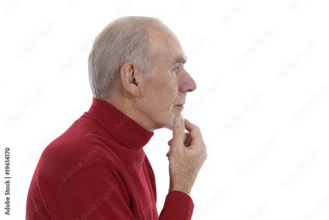 Old man scratching chin while thinking Stock Photo | Adobe Stock