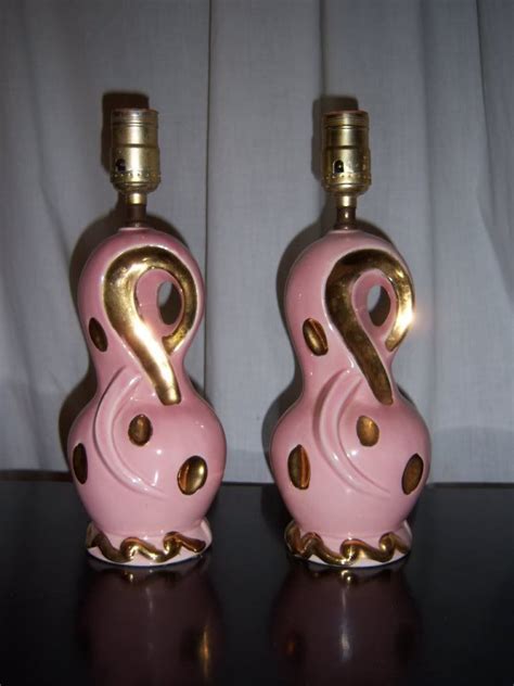 Pale Pink & Gold Loft •~• vintage MCM table lamps | Pink ceramic, Danish modern furniture ...