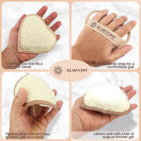 Buy Premium Exfoliating Heart Shaped Loofah Pad Body Scrubber Made with Natural Egyptian Shower ...