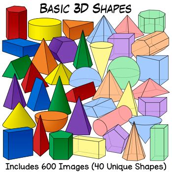 3D Shapes Clip Art by Digital Classroom Clipart | TpT