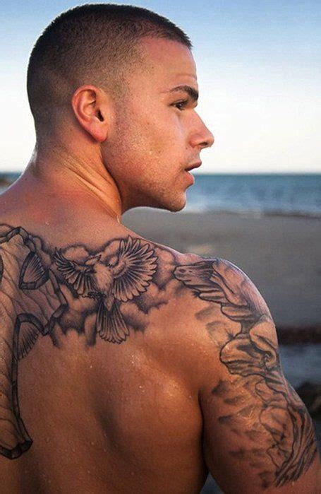 Between Shoulder Blade Tattoos For Men