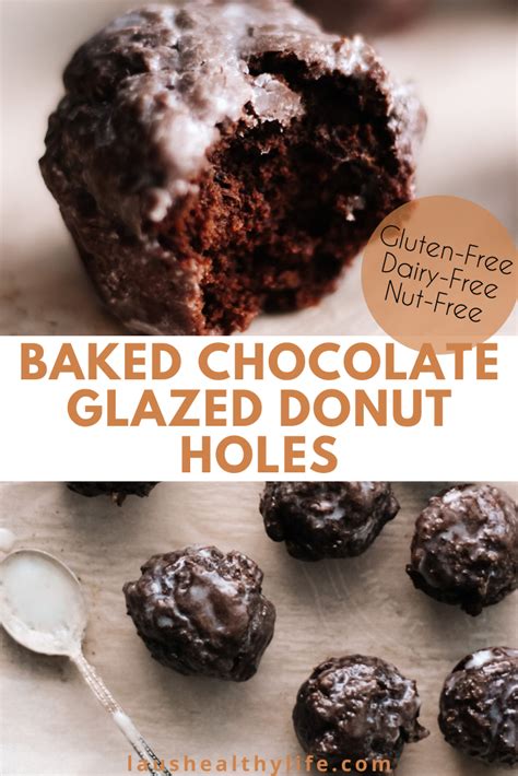 Baked Chocolate Glazed Donut Holes (Gluten + Dairy + Nut-Free) | Recipe | Chocolate glazed ...