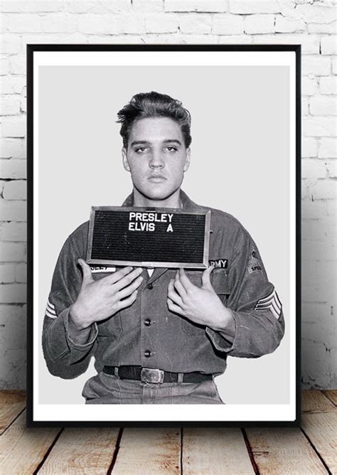 Elvis Presley Mugshot Wall Art Cadeau voor hem Cool Retro | Etsy