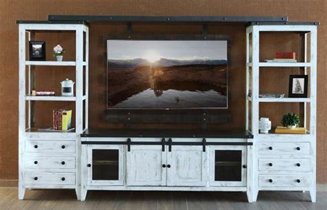 White Entertainment Center, White Wall Unit, White Media Wall Unit