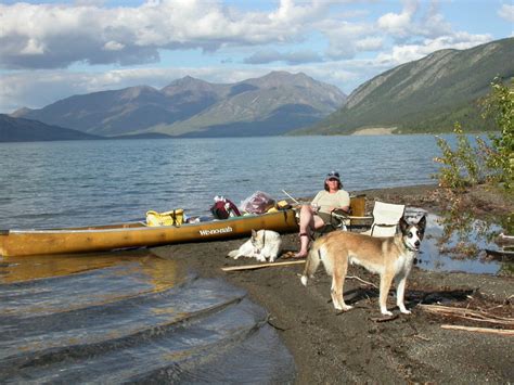 Camping on Lake Bennett, Yukon