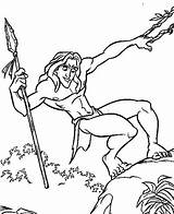 Tarzan Spear Coloring Pages For Kids FPw  Printable sketch template