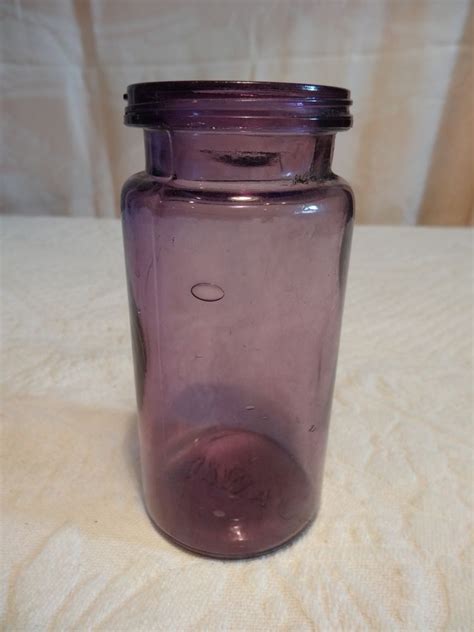 ATQ J.A.W. Co. Deep Purple Glass Jar Jam Canning Amethyst | Glass jars, Jar, Purple glass