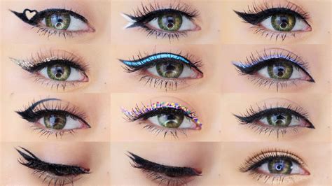 Eyeliner Makeup Tutorial | 12 Different Eyeliner Looks - YouTube