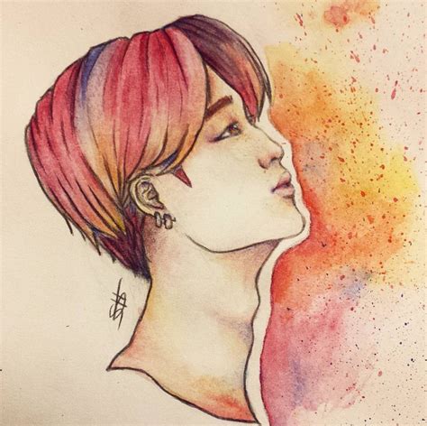 Fire Save Me_Jimin [BTS] watercolor fanart by Satchane on DeviantArt