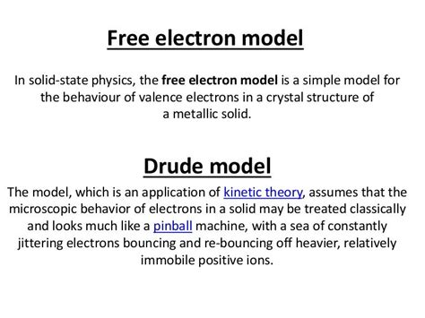 Free electron theories