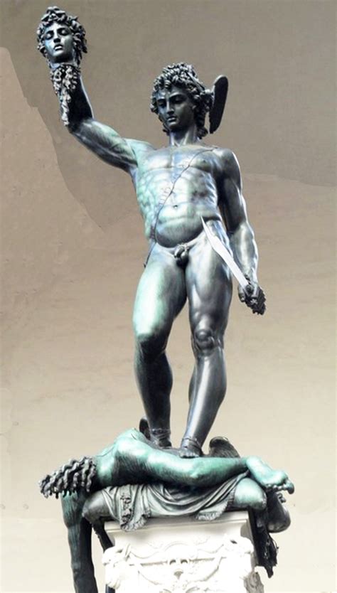 Ancient Greek Hero Standing Famous Outdoor Perseus Bronze Statue