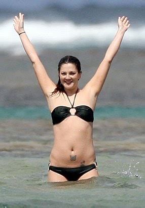 Drew Barrymore Belly Butterfly Tattoo | top celebrity tattoos