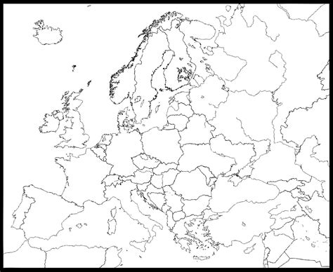 Mapa de Europa para Colorear 🥇 Imágenes Para Imprimir y Dibujar