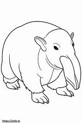 Anteater Kawaii coloring Page sketch template