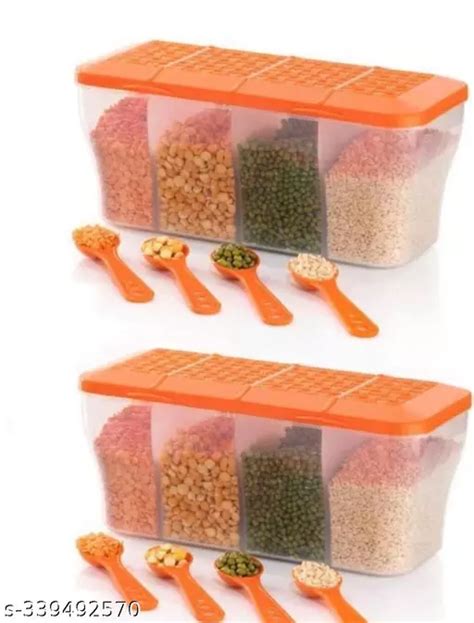 Food Container 4 in 1 Transparent (BUY 1 GET 1 FREE) Plastic Lock Food Storage Airtight ...