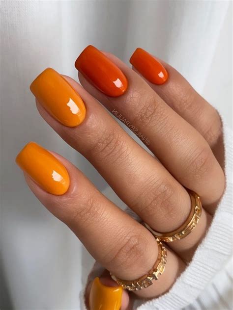 Burnt Orange Nails: 45+ Designs and Ideas Perfect for Fall | Orange acrylic nails, Orange nails ...