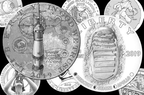 US Mint Reveals Designs for 'Heads-Side' of Apollo 11 50th Anniversary Coins | Space