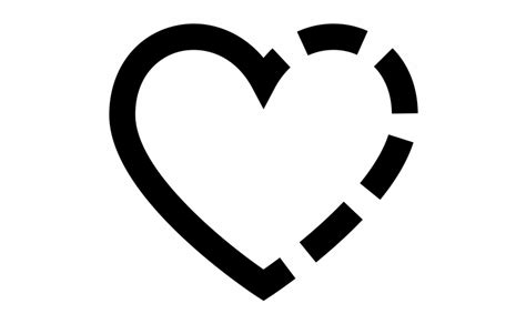 Transparent Half Heart Outline : Choose from 70+ heart outline graphic resources and download in ...