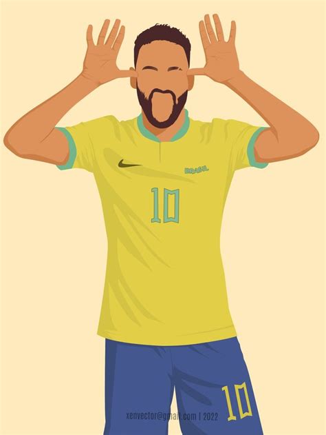 faceless minimalistic illustration of Neymar da Silva Santos Júnior | Neymar, Soccer goal, Neymar jr