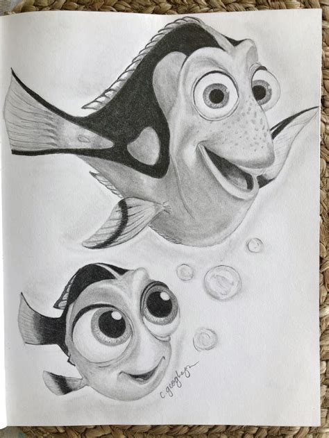 Disney Dory Artwork | Drawing cartoon characters, Dory drawing, Disney art drawings