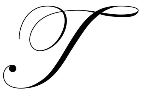 Fancy Cursive Letter T Coloring Pages