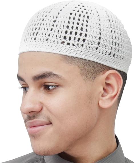 TheKufi® Plain White Interwoven Design Nylon Kufi Prayer Cap Muslim Hat | ubicaciondepersonas ...