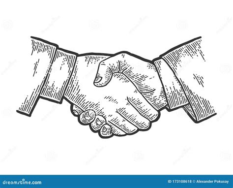 Businessman Handshake Sketch Vector Illustration Stock Vector ...