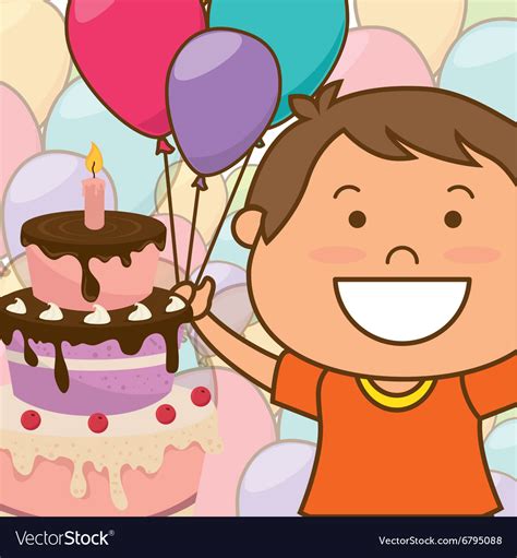 Kids birthday celebration cartoon Royalty Free Vector Image