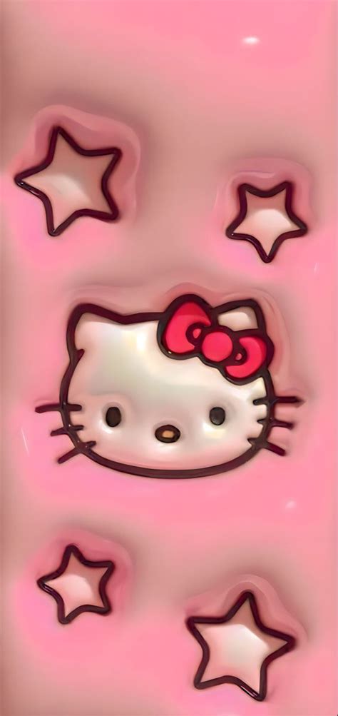 an image of a hello kitty wallpaper with stars