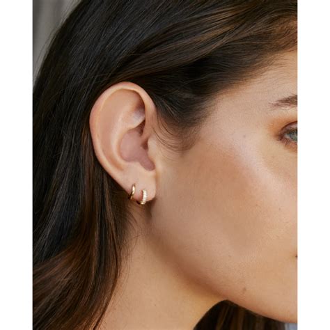 Teagan Huggie – SHOP SHASHI | Ear jewelry, Double ear piercings, Stud earrings