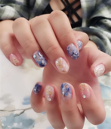 Korean Marble Nail Art! Done in LV. No acrylic or drill. Only hand file ...