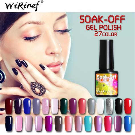 WiRinef 27 Colors 8ml Pure Semi Permanent Nail Gel Polish UV Led ...