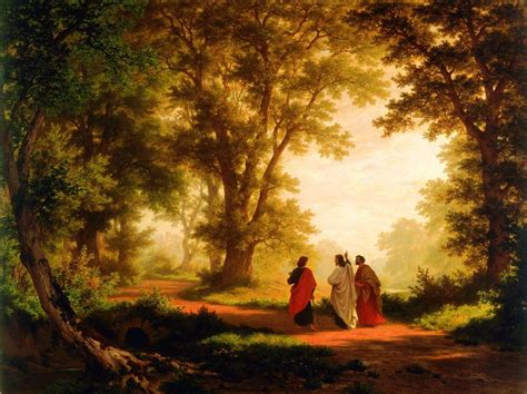 Hd Prints Art Oil Painting Landscape Robert Zund The Road To Emmaus ...