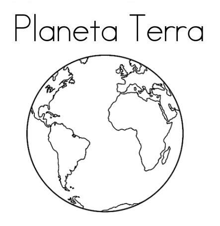 Blog de Geografia: Planeta Terra - Desenho para Imprimir e Colorir | Terra desenho, Planeta ...