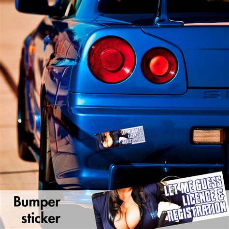Buy Licence Police Sexy Racing Funny Bumper Printed Sticker Box Slap ...