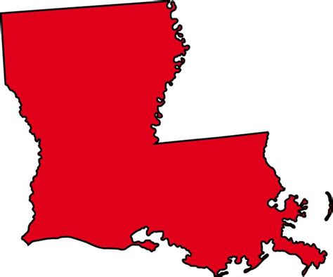 Louisiana Outline map red drawing free image download
