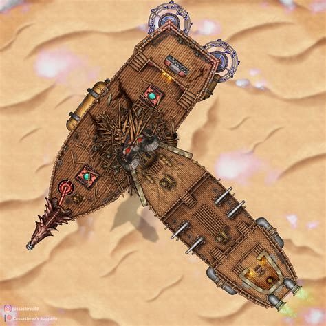 Airship Crashing Into Ocean Phased Battle Map [battlemap][airship][phased] [30x45] : r/FantasyMaps