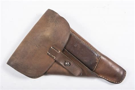 Brown leather soft shell P38 holster – fjm44